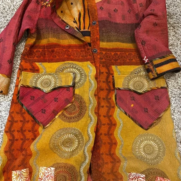 Colorful Patchwork Long Coat